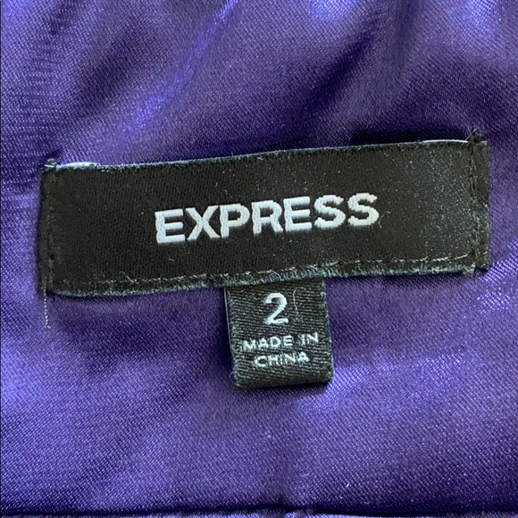 Express Gorgeous Purple Ruched Dress w/Lace Panels - Picture 6 of 9